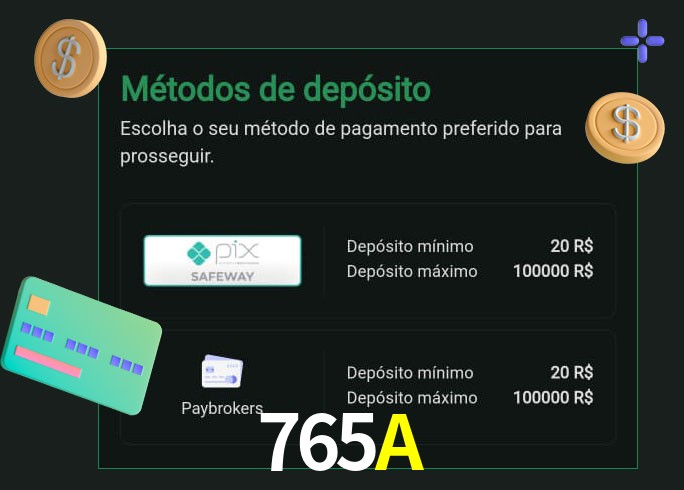 O cassino 765A oferece uma grande variedade de métodos de pagamento